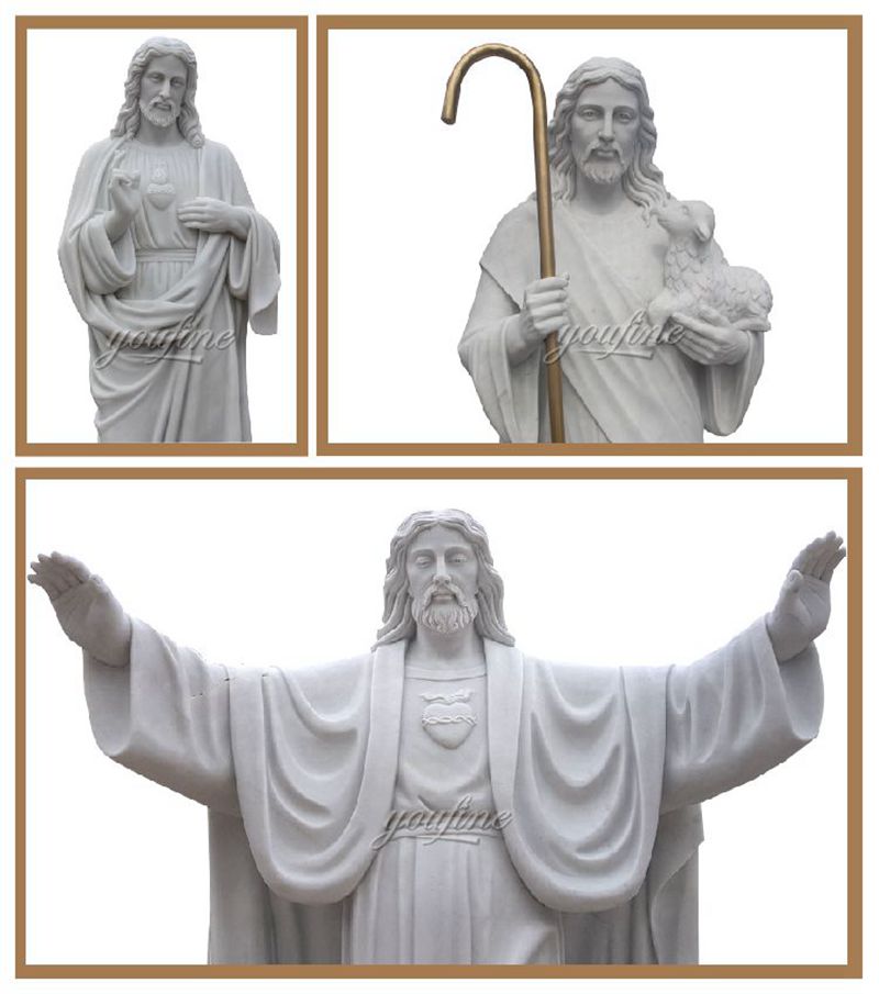 High Quality Sacred Heart Jesus Marble Sculpture for Sale CHS-736