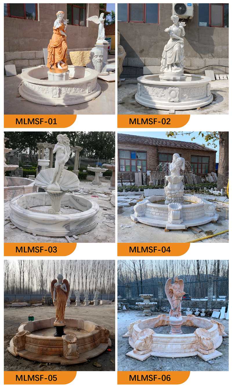 more Marble Water Fountain with Figure Statue