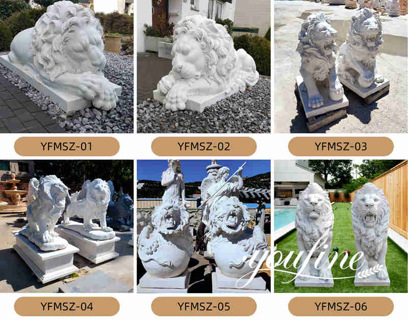 marble lion sculptures-factory supplier