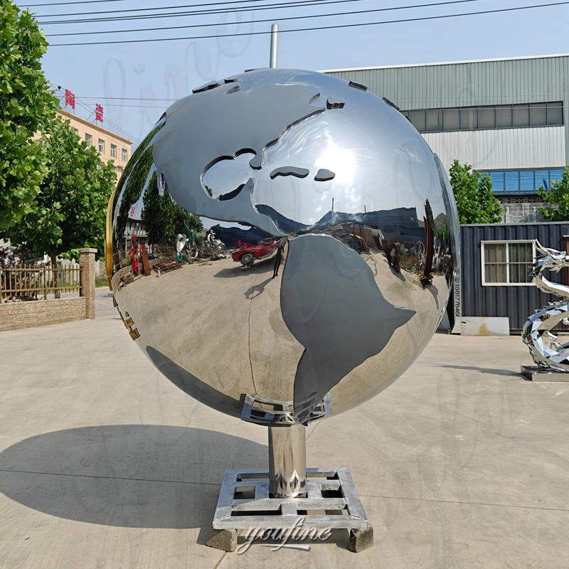 metal garden globe sculpture