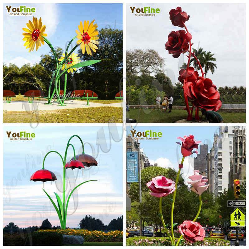 metal flower sculptures for garden -Factory Supplier