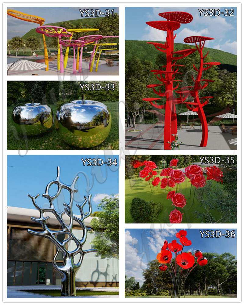 metal flower sculptures for sale -Factory Supplier
