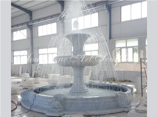 Western Style Hand Carving White Marble Fountain