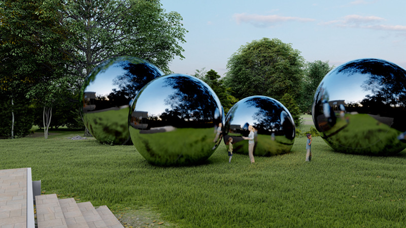 mirror like stainless steel ball sculpture for garden-Factory Supplier