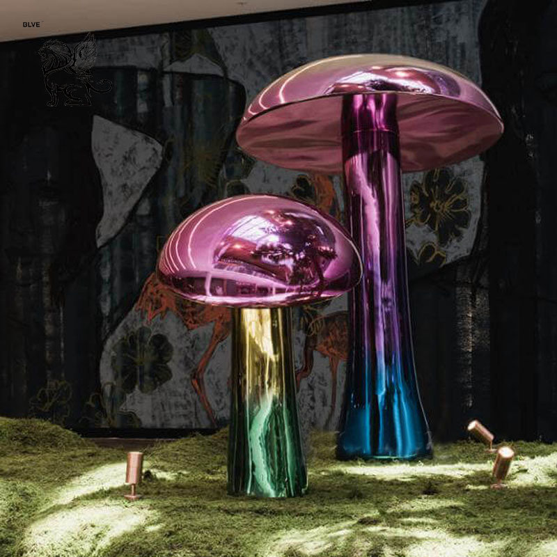 Morden-Garden-Decorative-Large-Metal-Pop-Art-Stainless-Steel-Mushroom-Sculpture