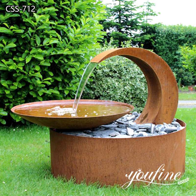 Outdoor Corten Steel Water Feature Simple Garden Decor Factory Supplier