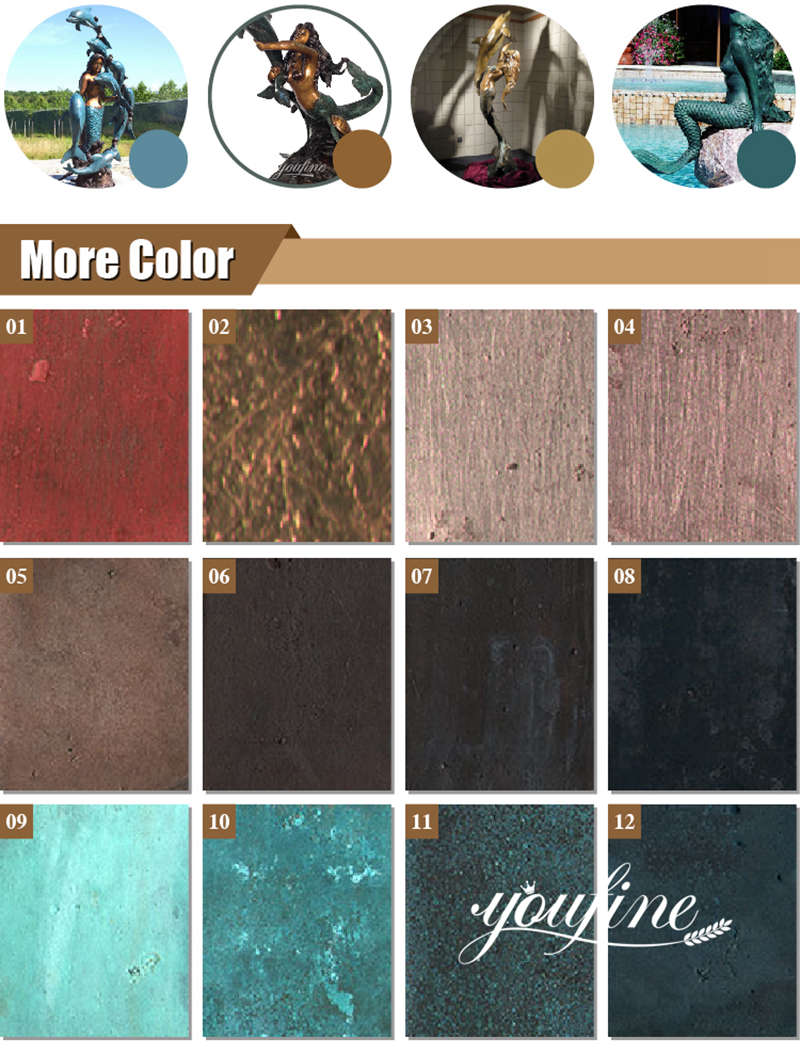 mermaid statue patina choices