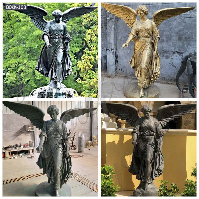 patina technique of angels statues for garden-Factory Supplier