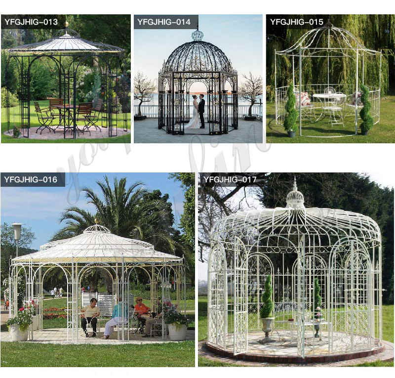Large Outdoor Wrought Cast Iron Gazebo Decoration for Garden supplier