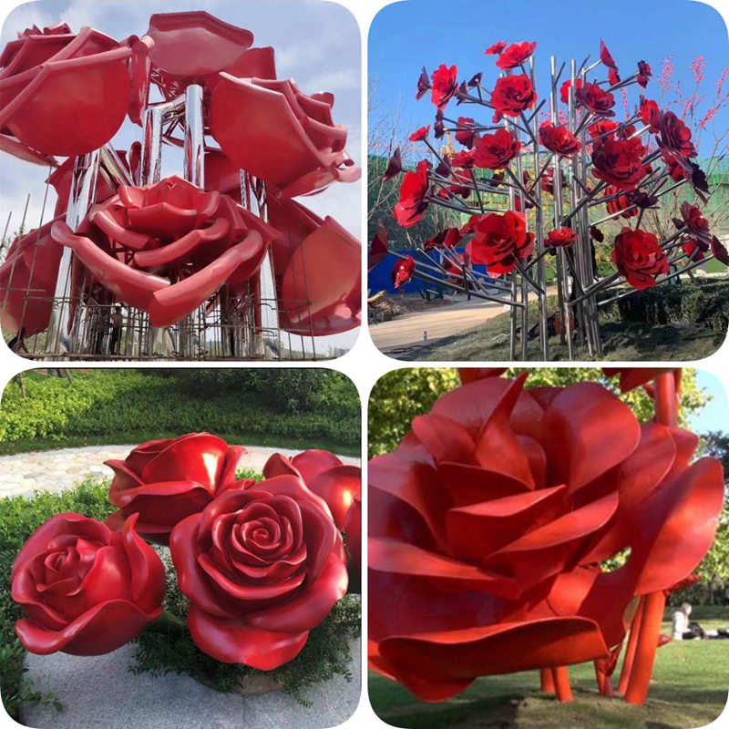 rose sculpture for garden