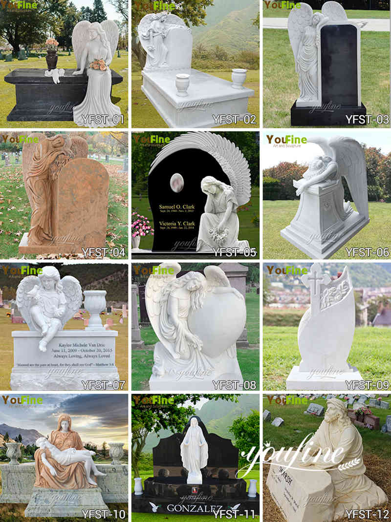 single headstone with angel -Factory Supplier