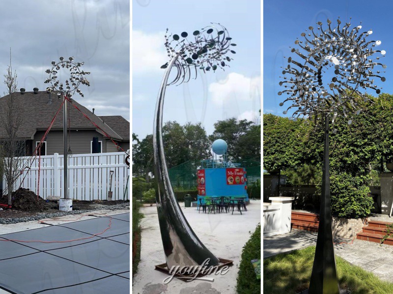 stainless steel kinetic sculpture feedback