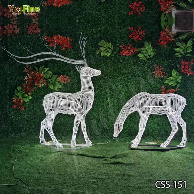 Outdoor Garden Decoration Stainless Steel Mesh Animal Deer Sculpture for Sale CSS-151
