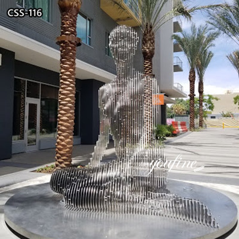 garden stainless steel disappear sculpture