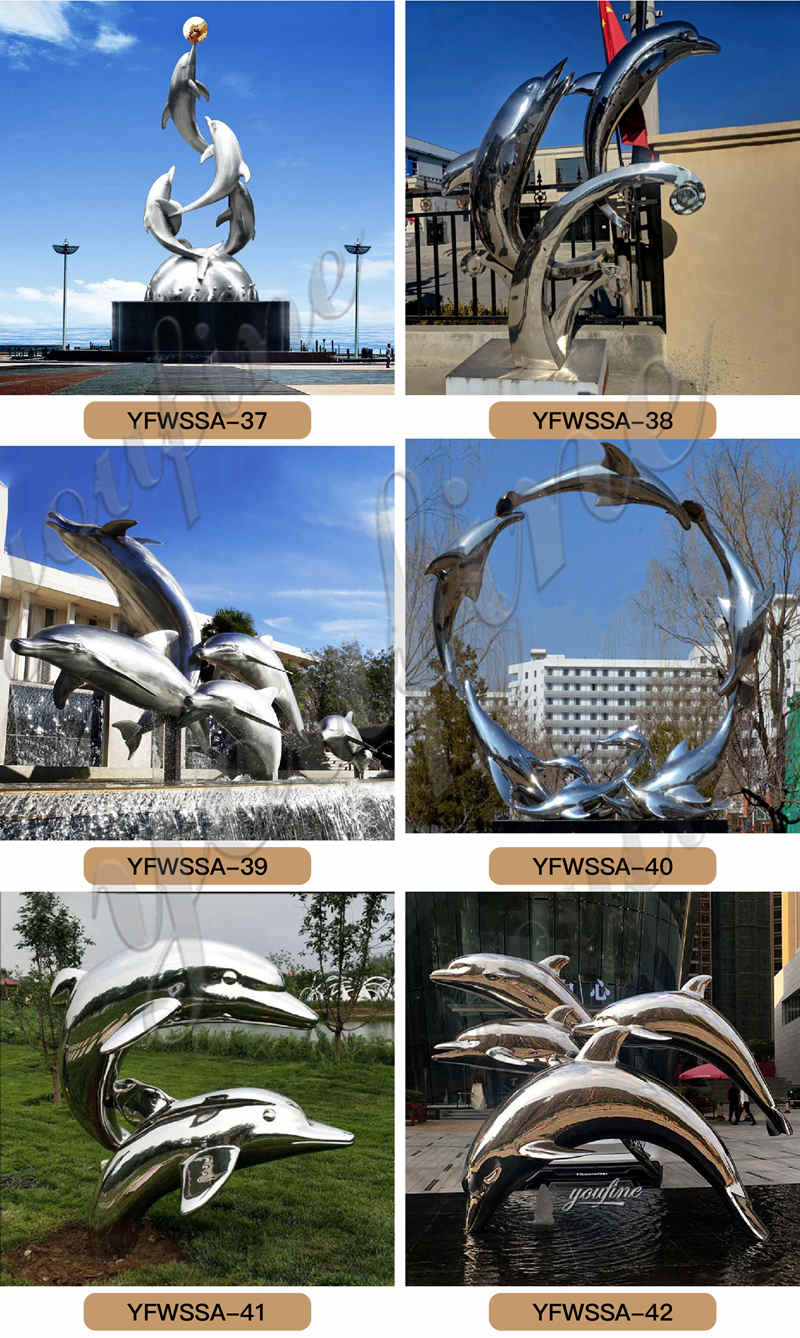 stainless steel dolphin sculpture -Factory Supplier