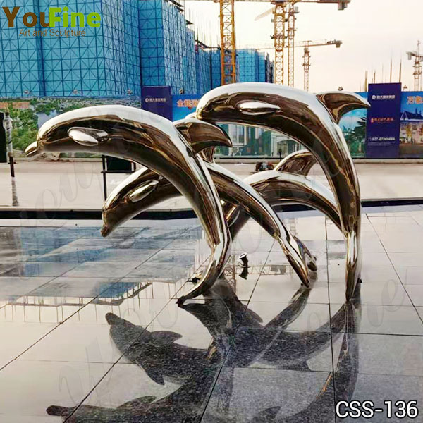 High Quality Stainless Steel Dolphin Sculpture for Sale CSS-136