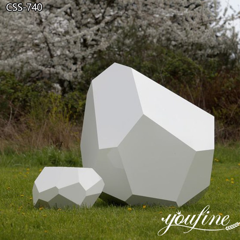 Stainless steel geometric stone sculpture- Factory Supplier