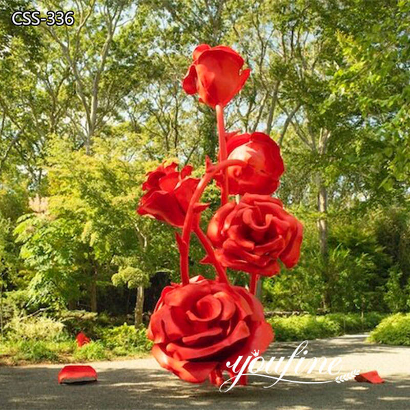stainless steel rose sculpture-YouFine Sculpture