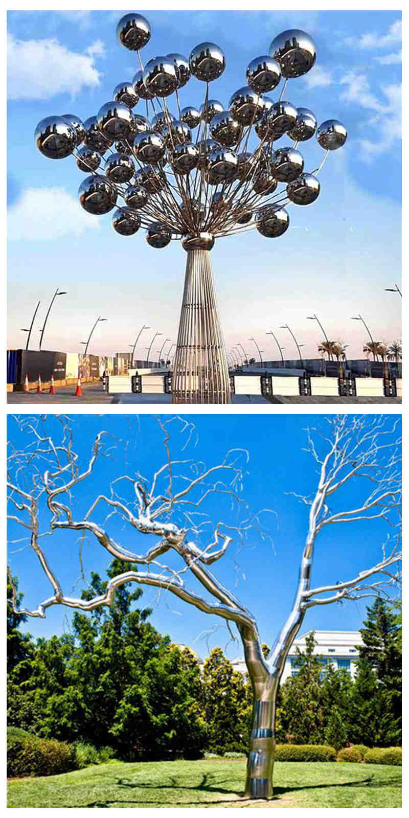 stainless steel tree garden sculpture -Factory Supplier