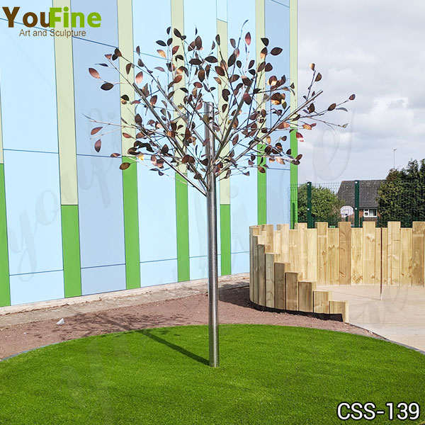 Outdoor Abstract Stainless Steel Tree Sculpture for Sale CSS-139