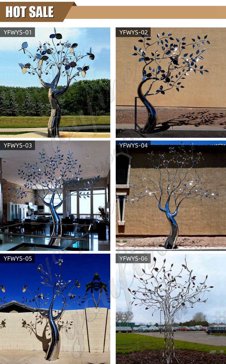 Outdoor Abstract Stainless Steel Tree Sculpture for Sale CSS-139