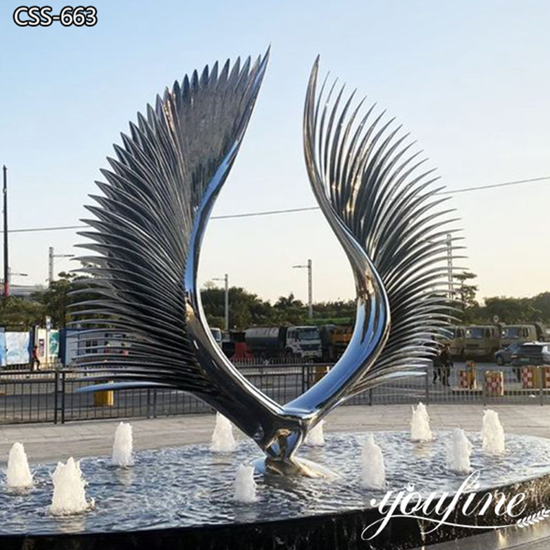 stainless steel wings sculpture-YouFine Sculpture