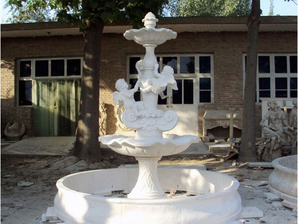 Stone Carving Angel Water Pool Fountain