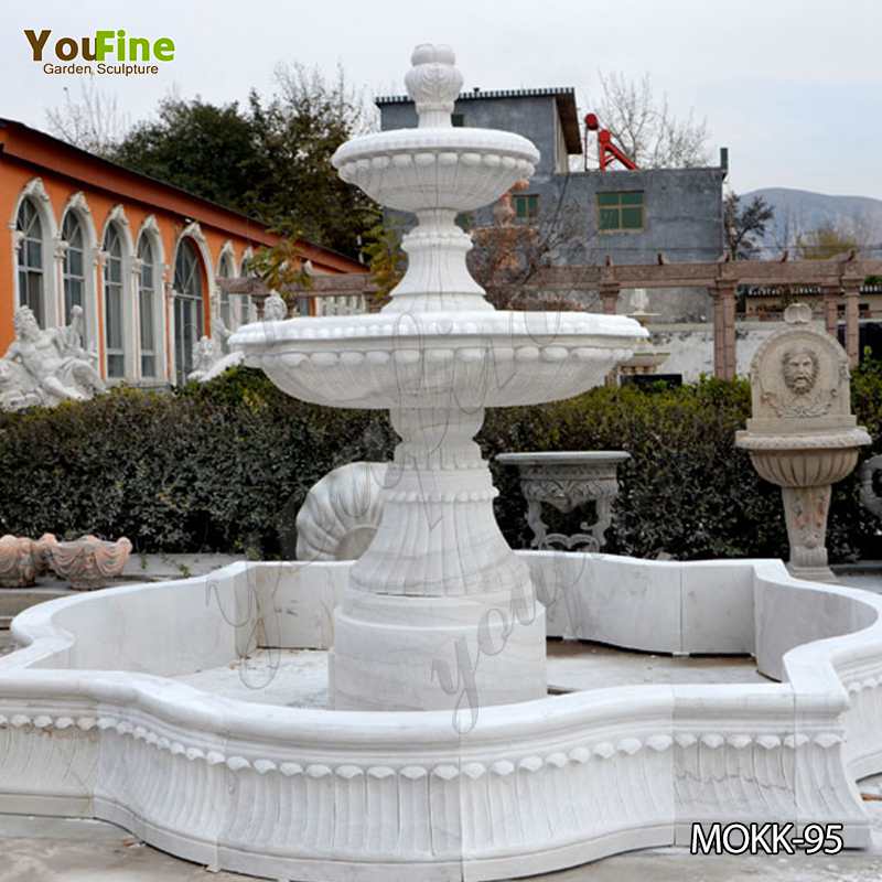 Large White Marble Multi-layer Fountain for Sale Mokk-95