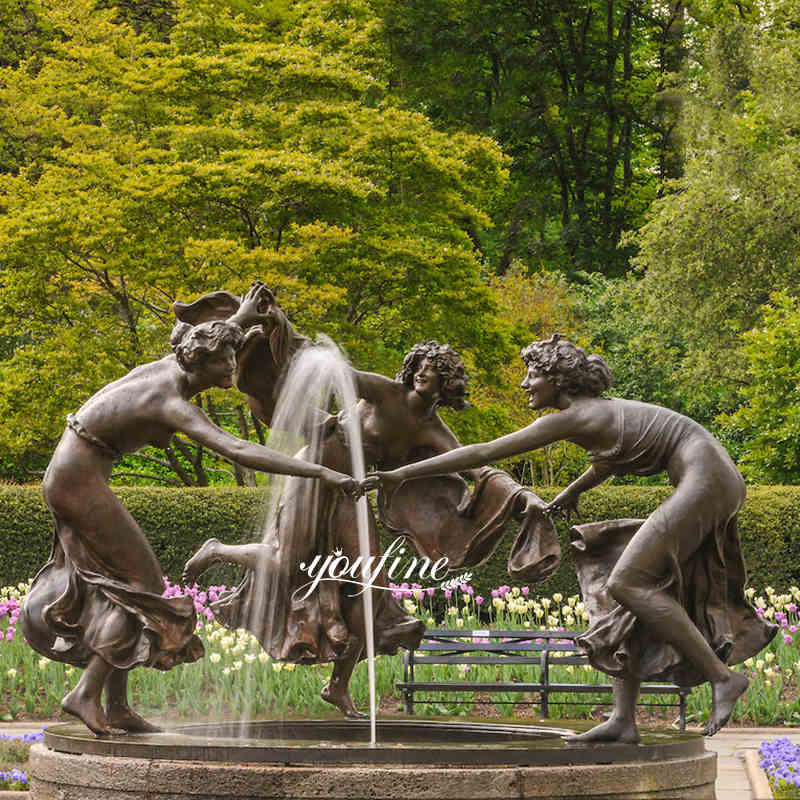 three greek goddess bronze garden fountain-Factory Supplier