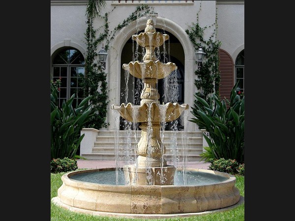 White Marble  Garden Water Fountain