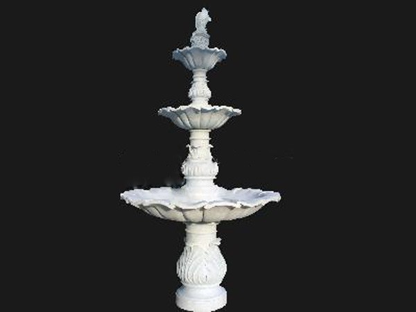 White Marble Fish Fountain Stone Fountain