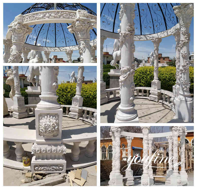 white marble gazebo -Factory Supplier