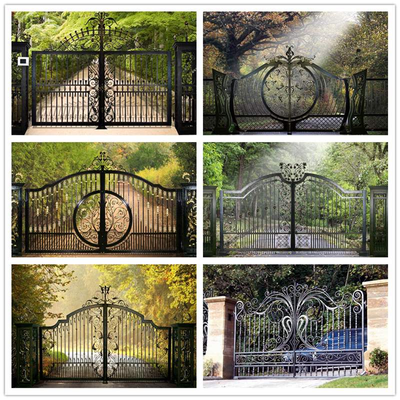 wrought iron double gates-YouFine