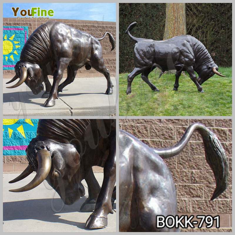 Outdoor Garden Large Bronze Bull Sculpture for Sale BOKK-791