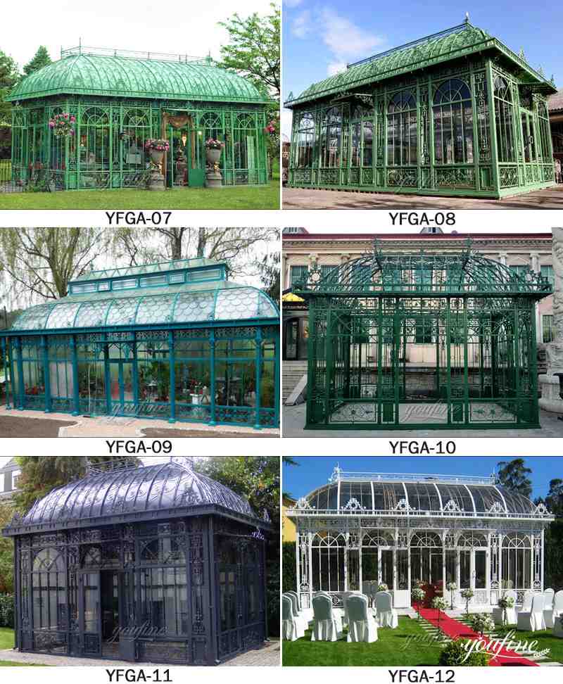 Large Outdoor Wrought Iron Gazebo Garden Decoration for Sale