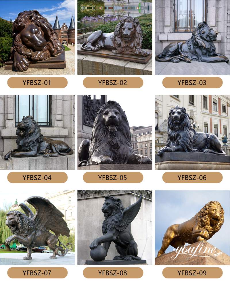 youfine more bronze lion statue