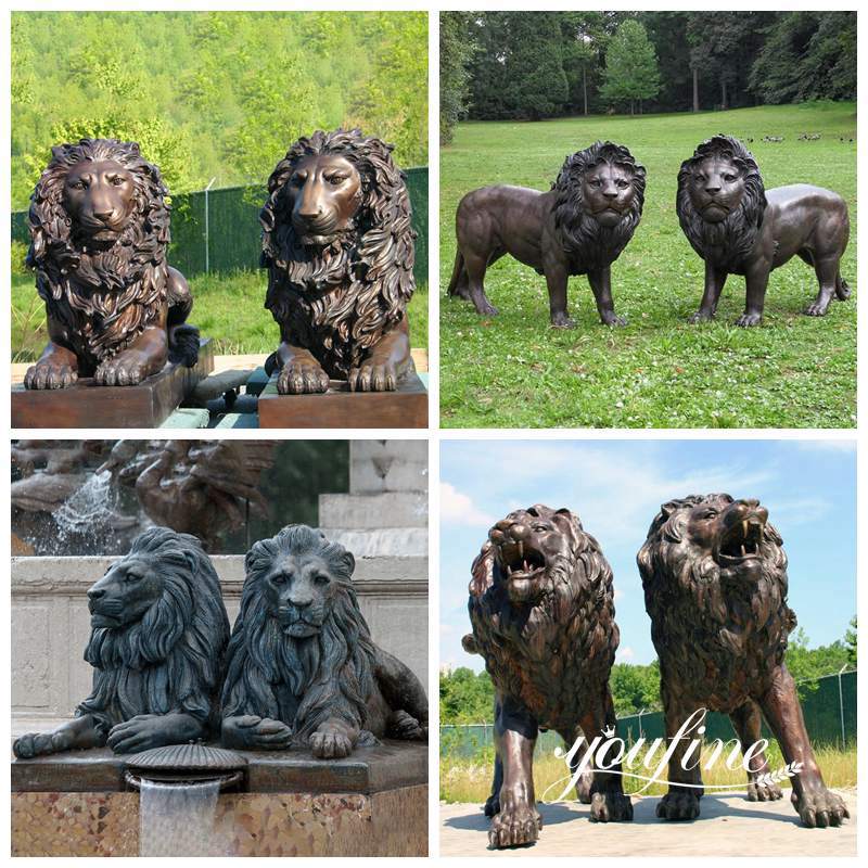 youfine more pair of bronze lion statue