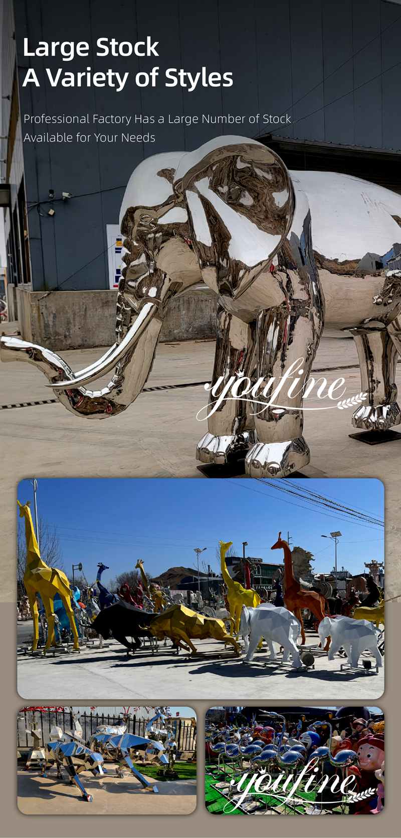 YOUFINE stainless steel animal sculpture spot