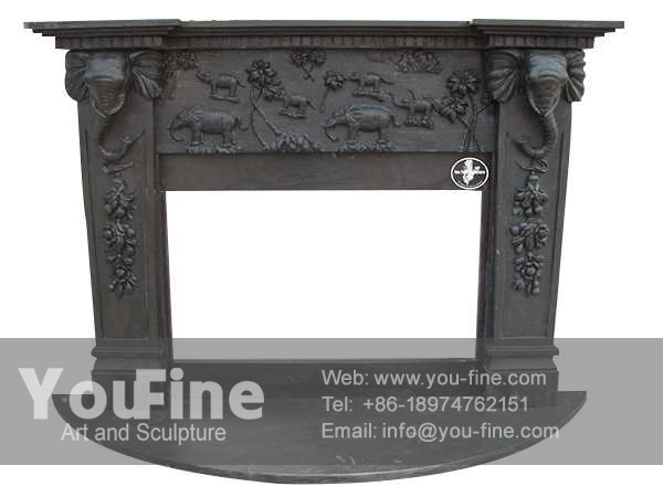 Hand Carved natural marble fireplace