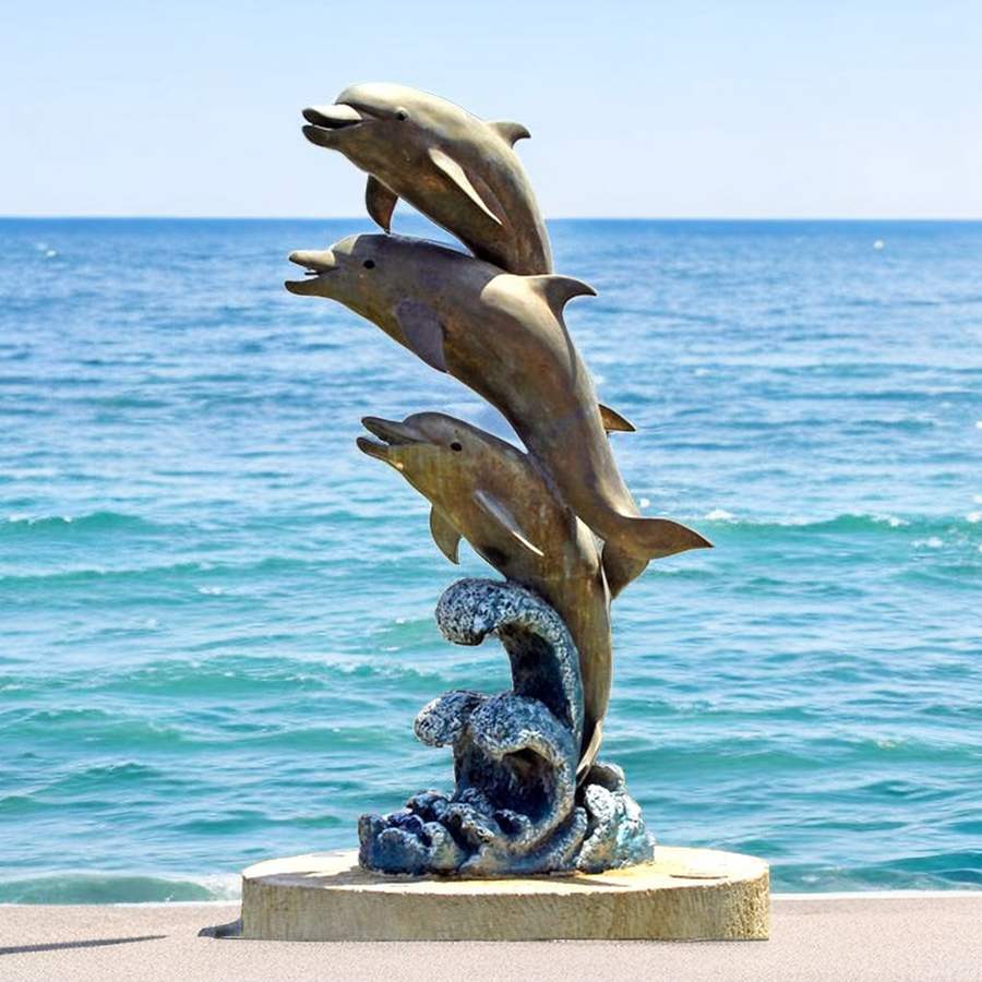 bronze dolphin statue for outdoor (1)