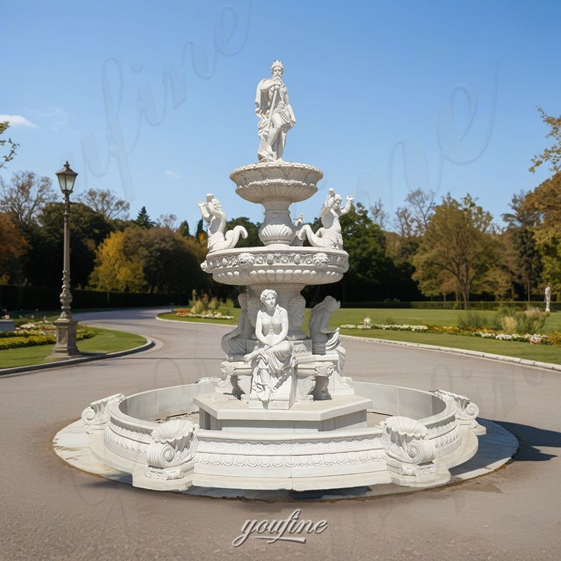 marble Poseidon water fountain