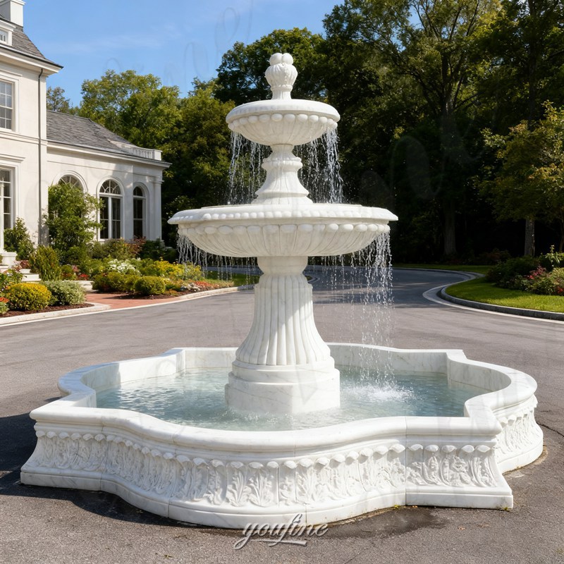 outdoor tiered fountains