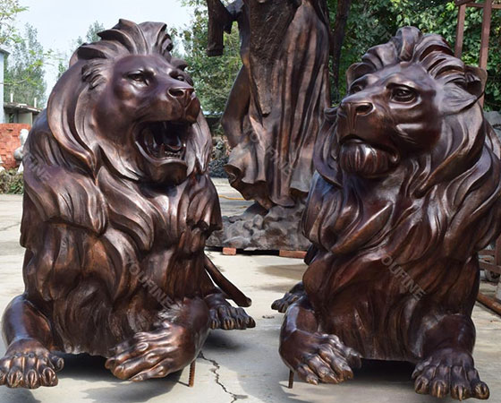 bronze lion statue