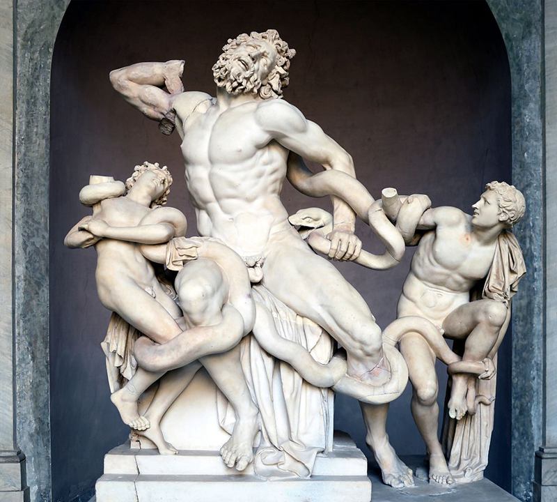 Marble Laocoon and His Sons Sculpture