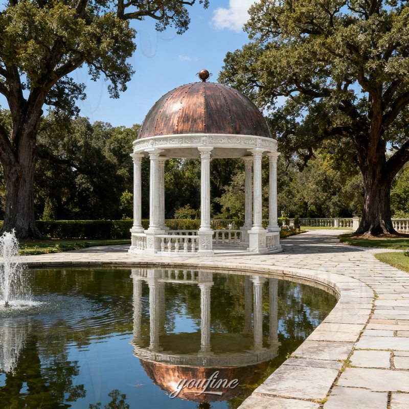 marble ornate garden gazebo