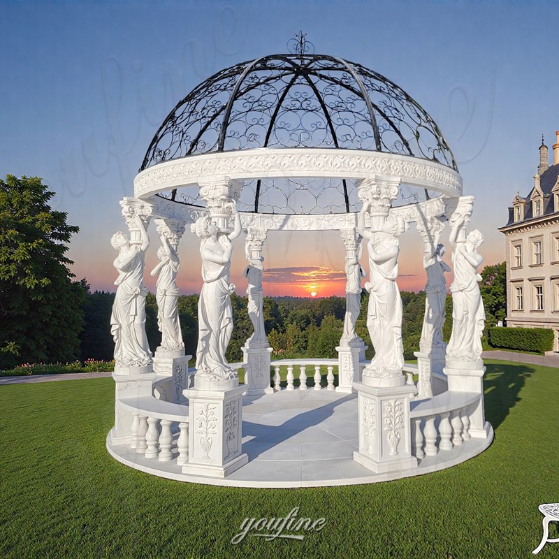 white marble outdoor gazebo