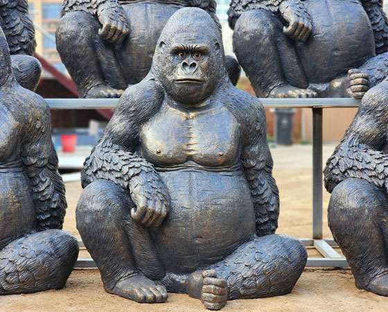 life size bronze gorilla outdoor yard statue for sale