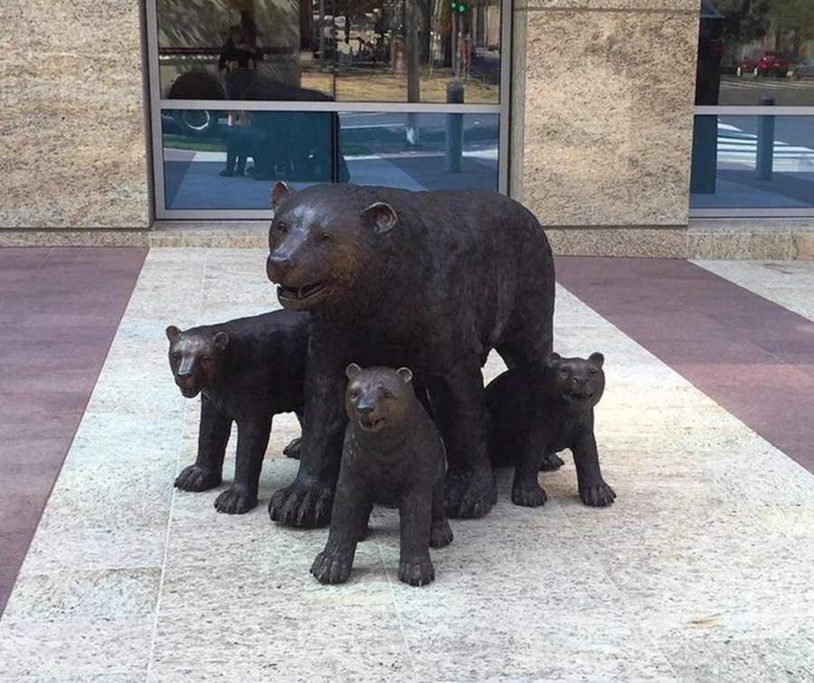 Bronze Bear Sculpture