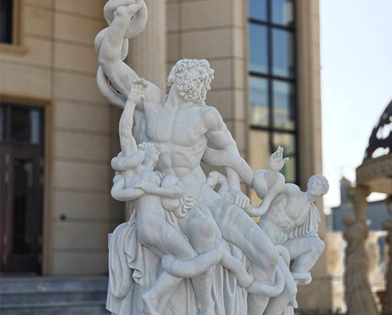Marble Laocoon and His Sons Sculpture (2)