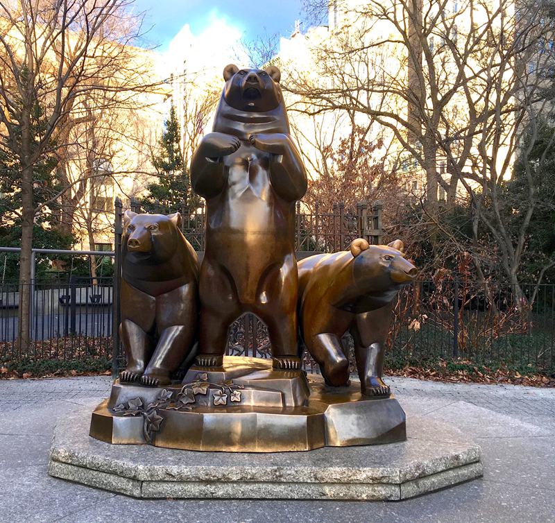 brass group of bears